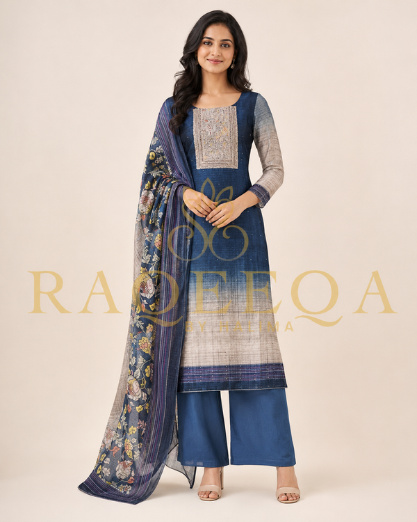 Pure Tussar Silk with Handwork & All-Over Mirror Work