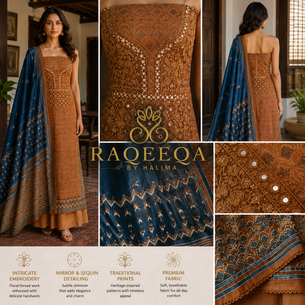 Pure Maheshwari Silk with Thread Work