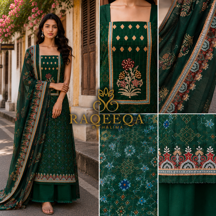 Semi Tussar Silk with Hand Work