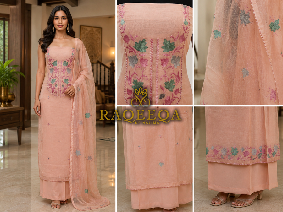 Pure Soft Chanderi Silk with Unique Embroidery