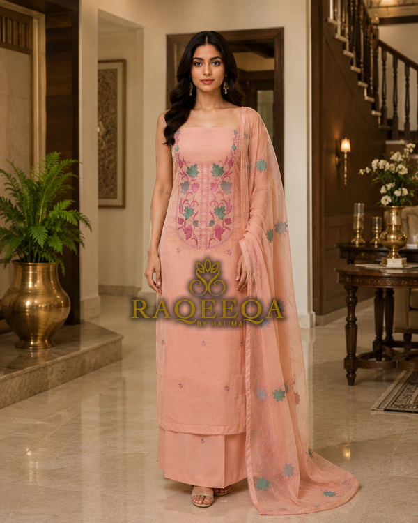 Pure Soft Chanderi Silk with Unique Embroidery