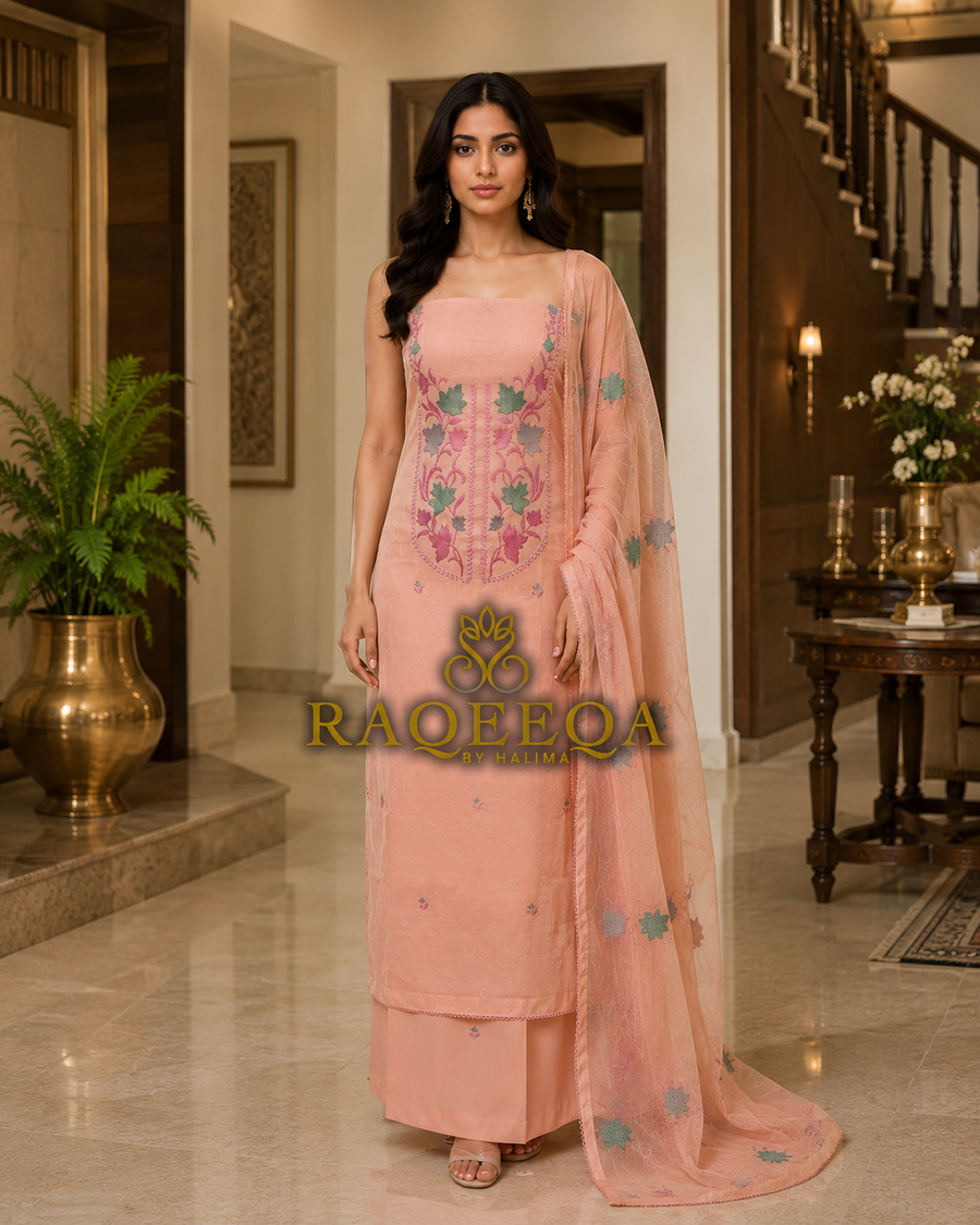 Pure Soft Chanderi Silk with Unique Embroidery