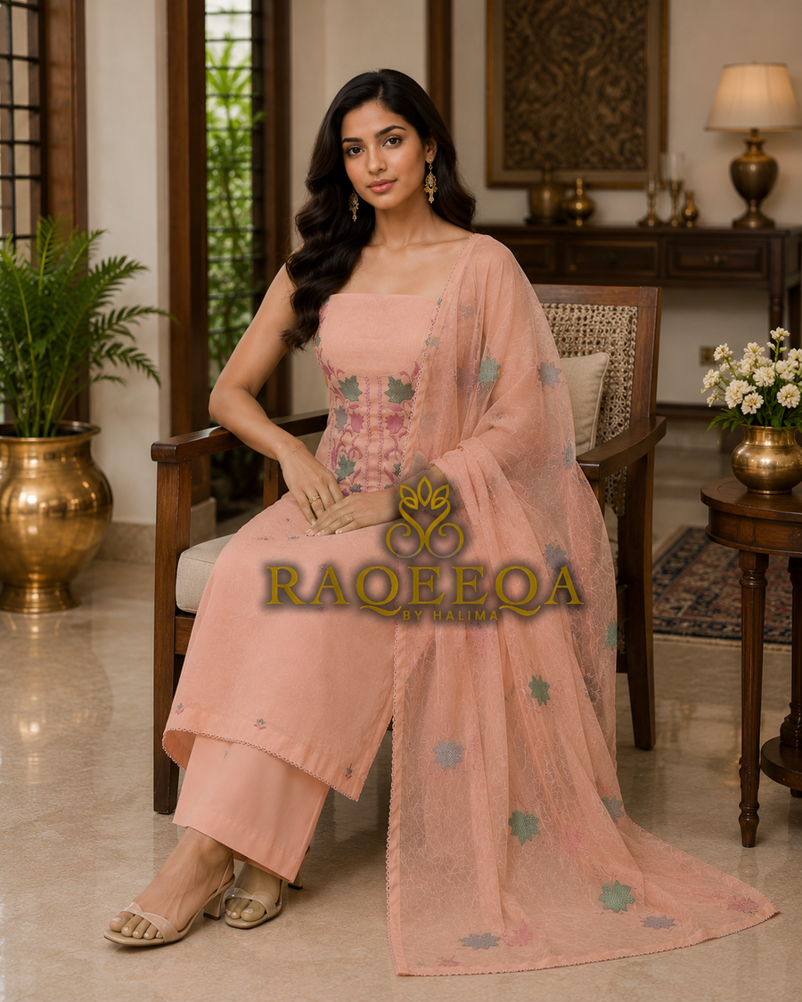 Pure Soft Chanderi Silk with Unique Embroidery
