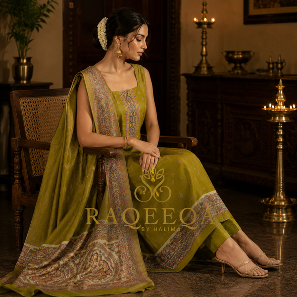 Semi Tusser with Madhubani Print