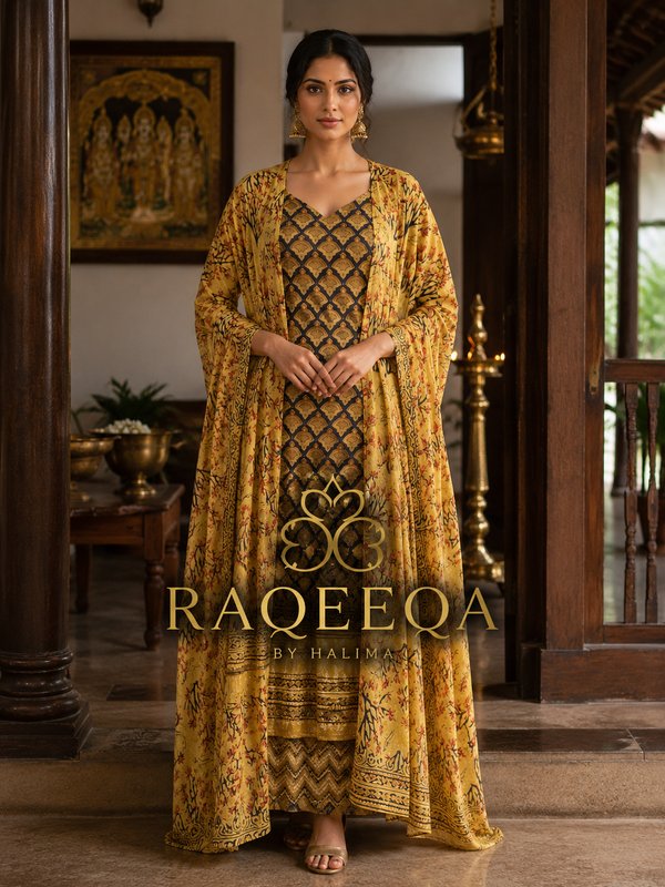 Premium Pure Modal Silk with Gajji Border & Traditional Bagru Hand Block Print