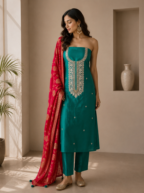 Crepe Silk with Handwork & Pure Soft Banarasi Dupatta