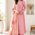 Pure Linen Cotton with Mirror Work & Hand Embroidery Floral Dupatta