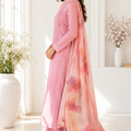 Pure Linen Cotton with Mirror Work & Hand Embroidery Floral Dupatta