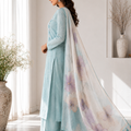 Pure Linen Cotton with Mirror Work & Hand Embroidery Floral Dupatta