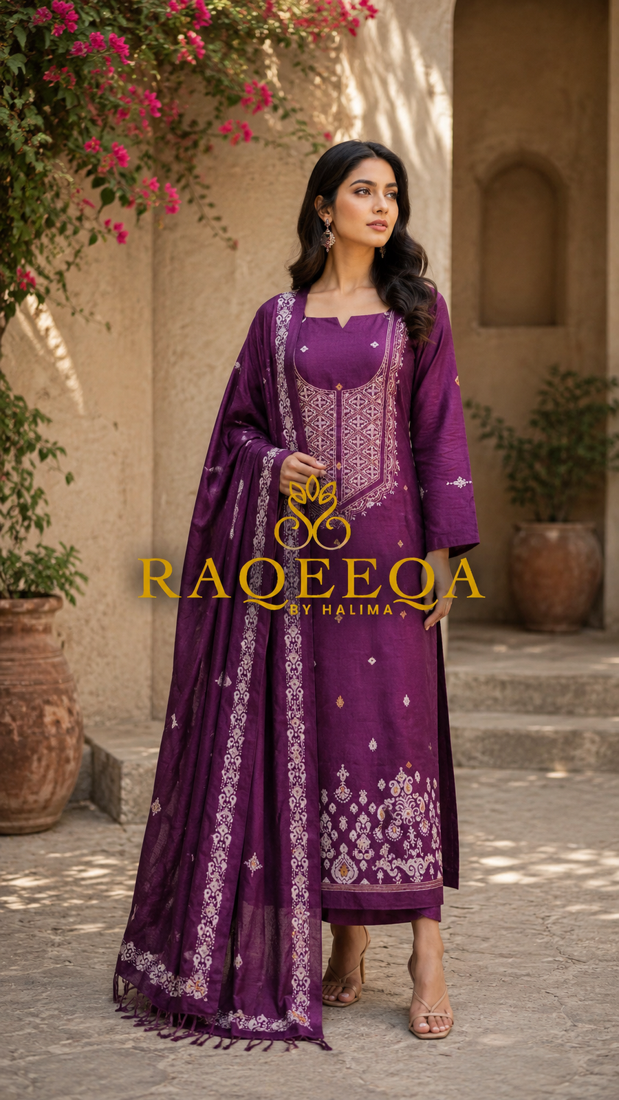 Premium Silk Blend Embroidered Butti Weave Salwar Material