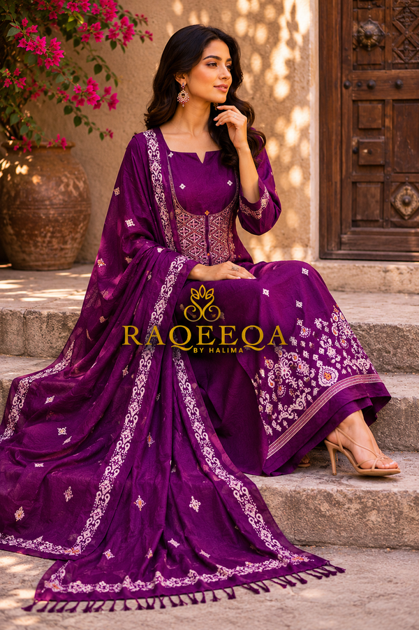 Premium Silk Blend Embroidered Butti Weave Salwar Material