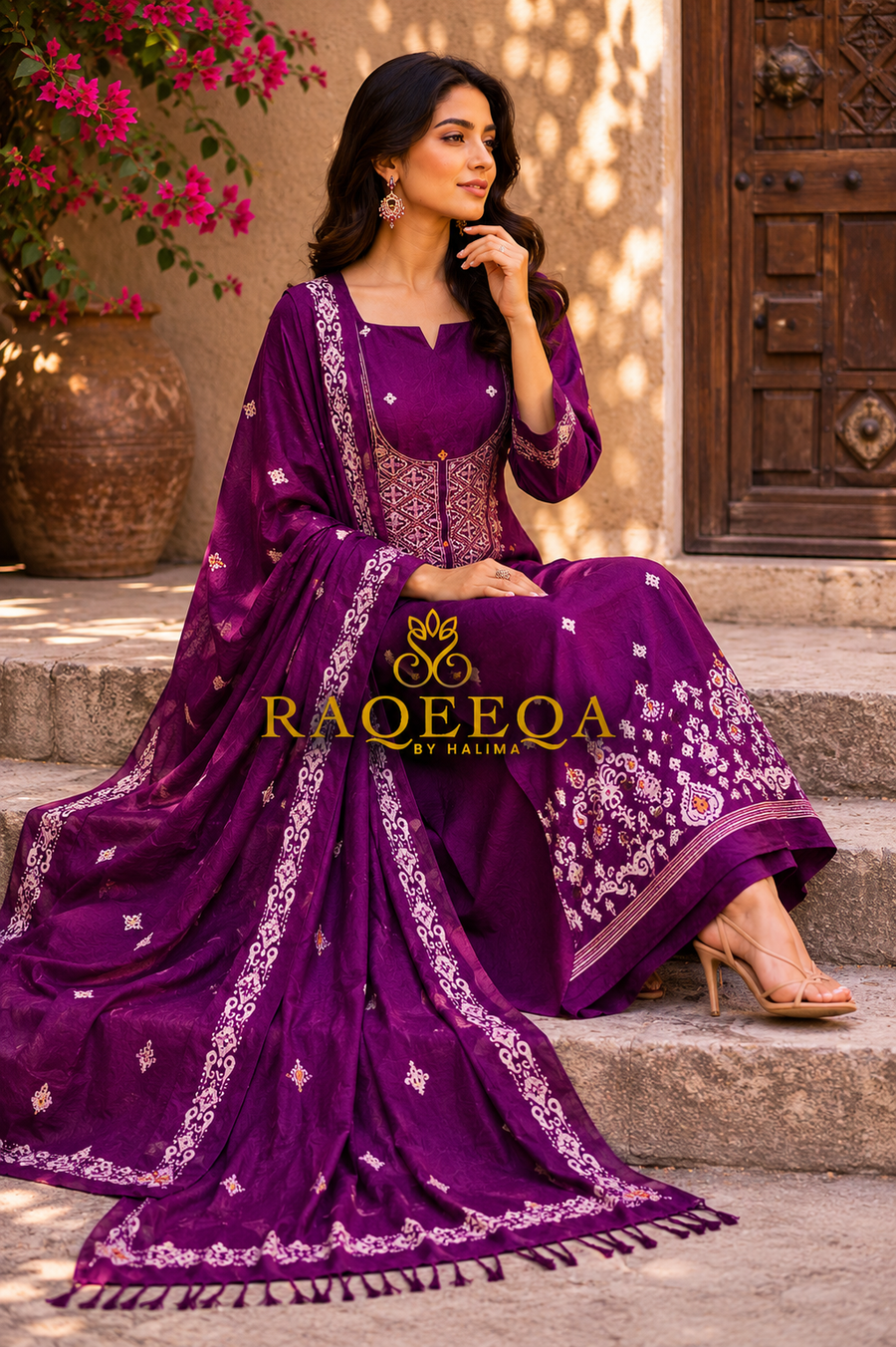 Premium Silk Blend Embroidered Butti Weave Salwar Material