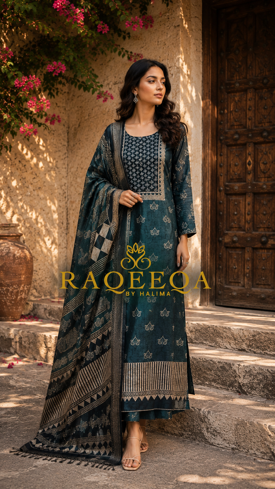 Tusser Silk Designer Handwork Salwar Material