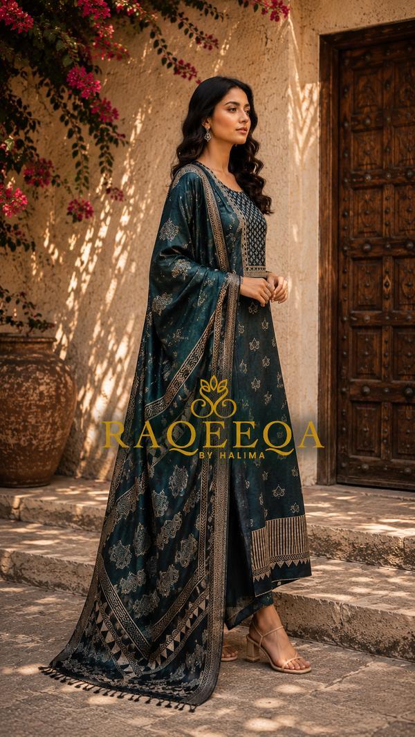 Tusser Silk Designer Handwork Salwar Material