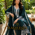 Appliqué Work Embroidery Semi Silk Salwar Material