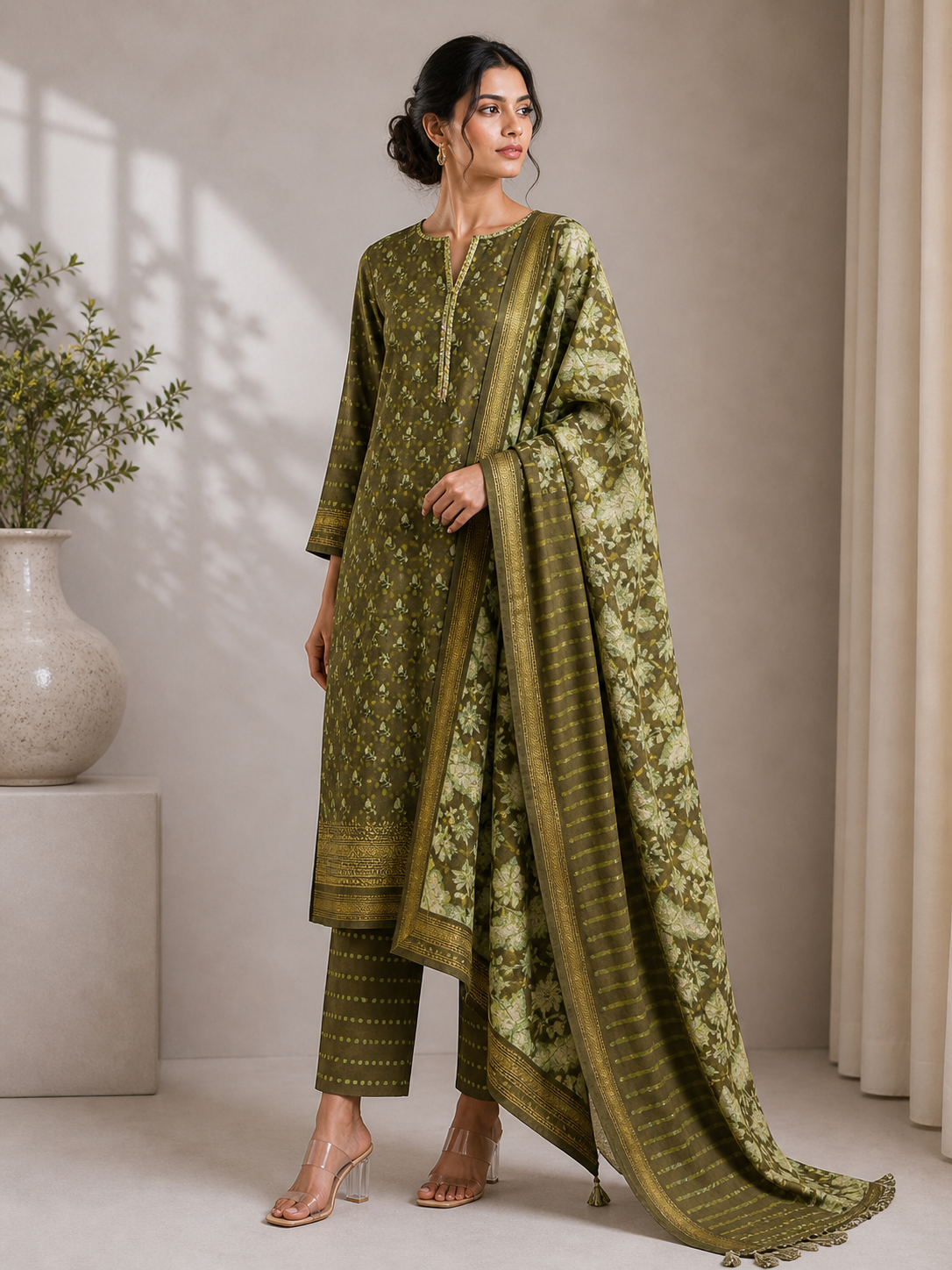 Indigo Ajrakh Salwar Material