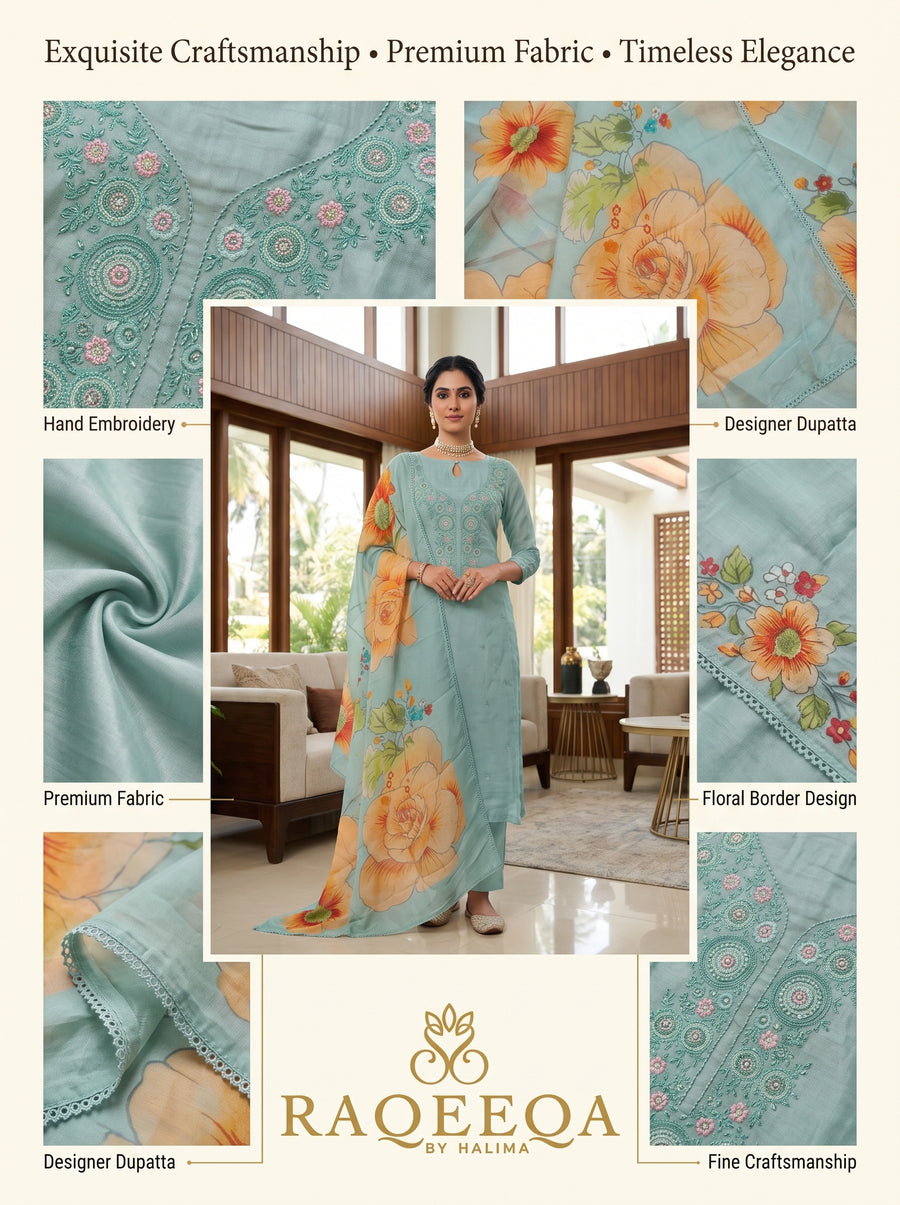 Pure Ultra Soft Organza with Embroidery & Pure Ultra Soft Printed Dupatta