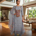 Linen Silk with Embroidery