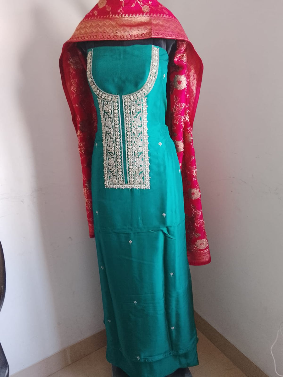 Crepe Silk with Handwork & Pure Soft Banarasi Dupatta