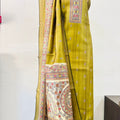 Semi Tusser with Madhubani Print